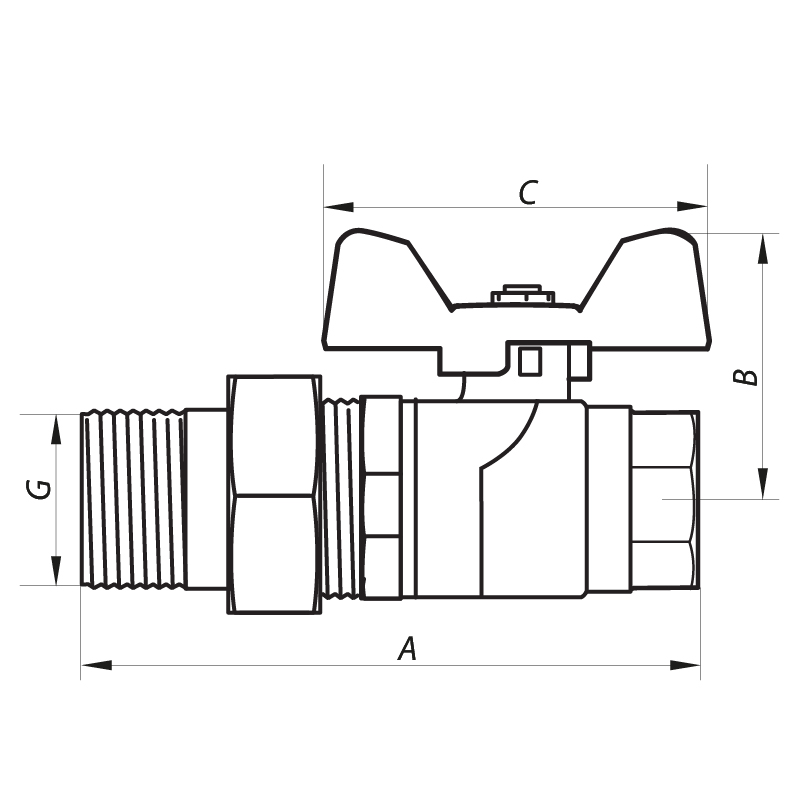 Кульовий кран з американкою 3/4" ГШБ (NF.921) Nolf