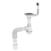 Сифон для кухні Zerix SK-02-C 3 1/2"x40 з різьбовим випуском і круглим переливом