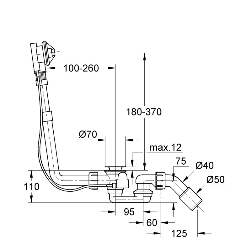 Зливний і переливний гарнітур для ванни Grohe