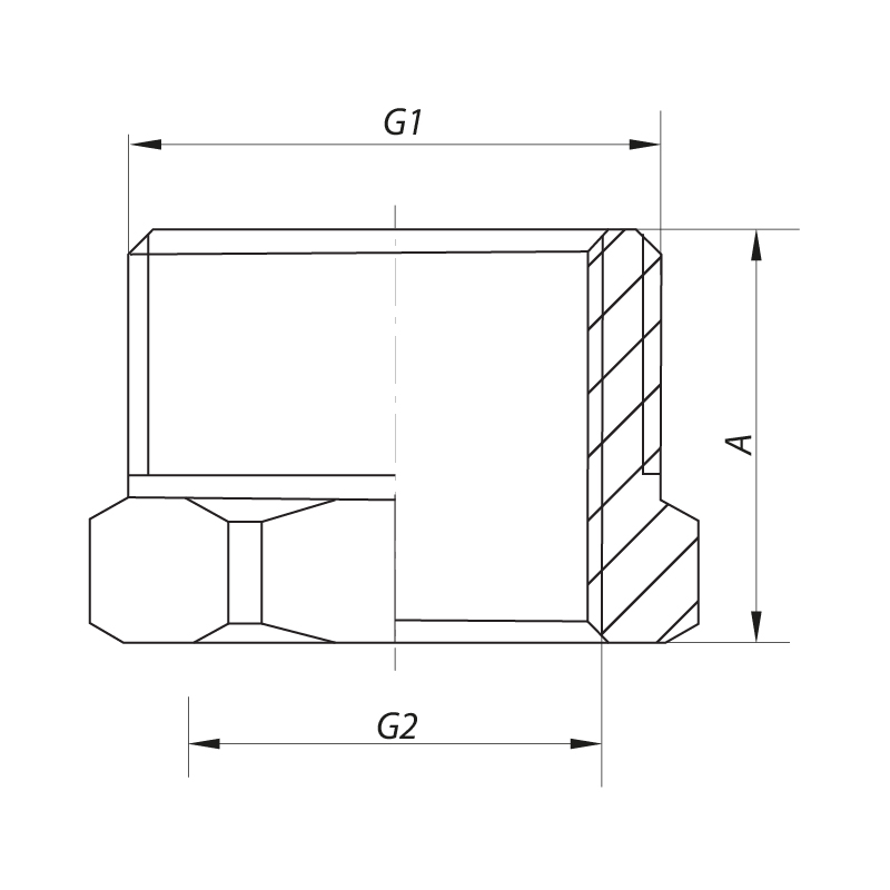 Футорка 1/2"х1" (хром) Koer KF.F0610.chr