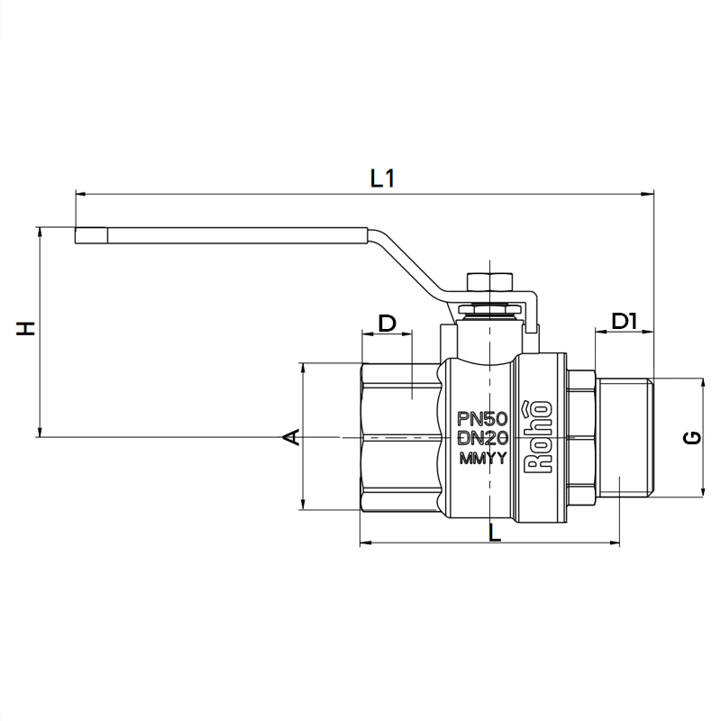 Кран шаровой Roho R201-150B - 1 1/2"