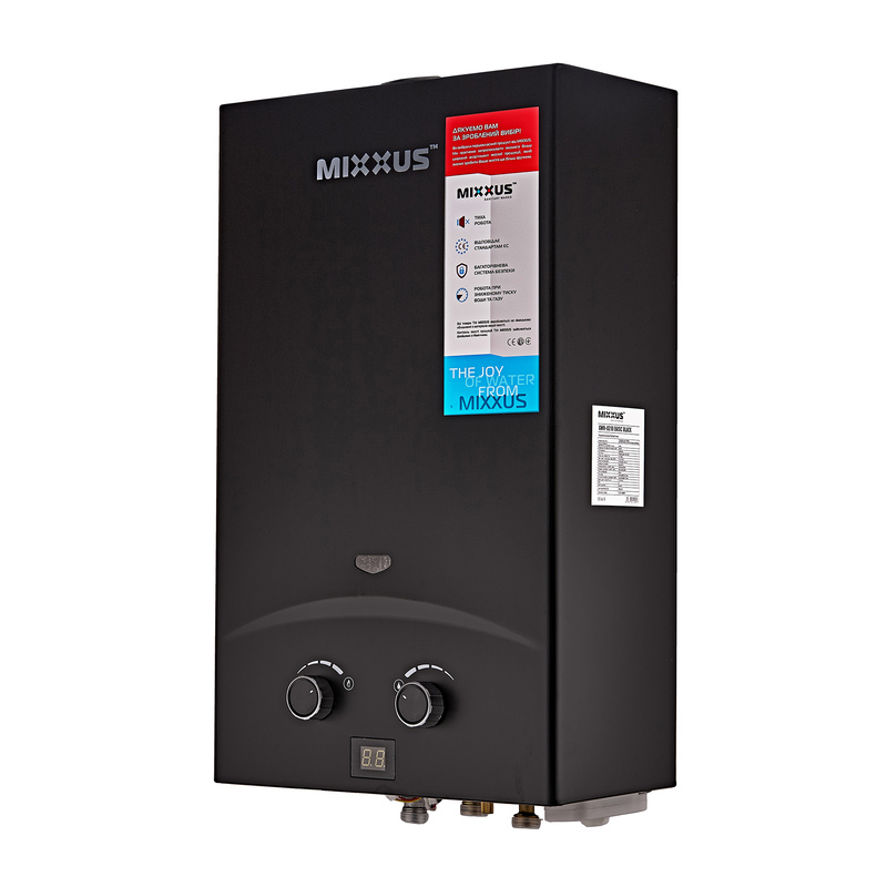 Газовая колонка MIXXUS GWH-0210 BASIC BLACK дымоходная 10 л/мин (цвет черный)