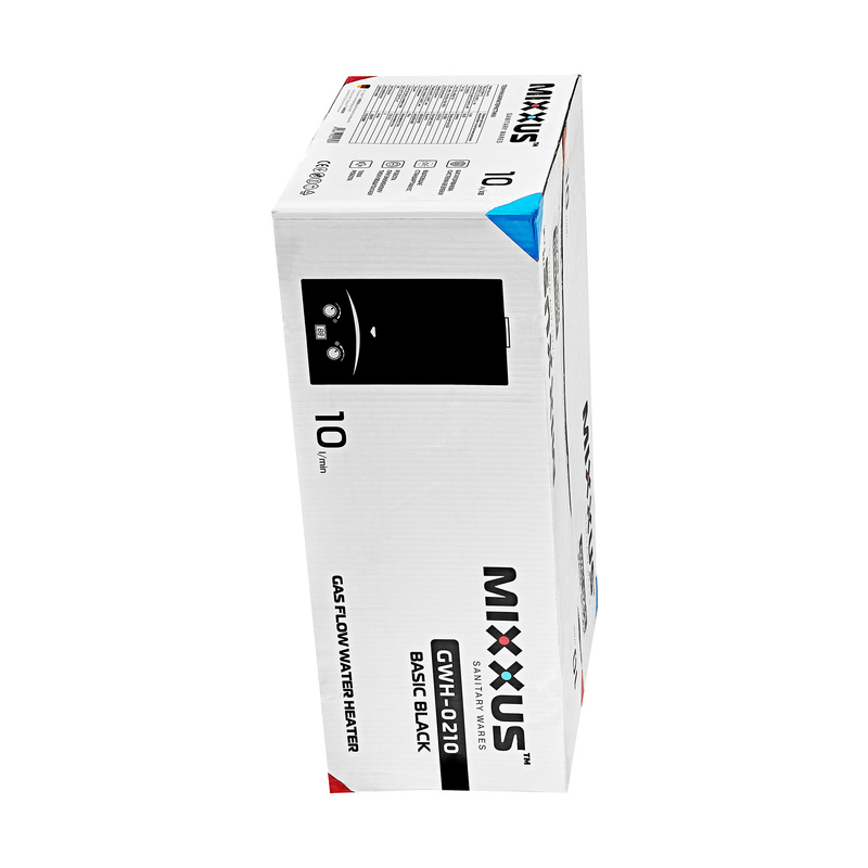 Газовая колонка MIXXUS GWH-0210 BASIC BLACK дымоходная 10 л/мин (цвет черный)