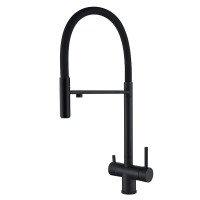Кухонный смеситель на две воды Zerix KIT-021 Black Refl.Black (нерж. сталь)
