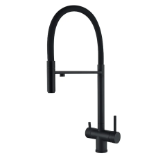 Кухонний змішувач на дві води Zerix KIT-021 Black Refl.Black (нерж. сталь)