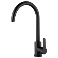 Смеситель для кухни Zerix DAX-011 Black из нерж. стали SUS304 (цв. черный)