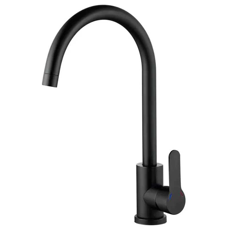 Смеситель для кухни Zerix DAX-011 Black из нерж. стали SUS304 (цв. черный)