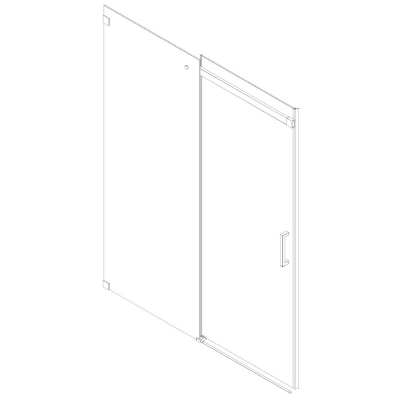 Двері в нішу Koer SR SD02-140x200-TR-01 прозоре скло Easy Clean 8мм, хром