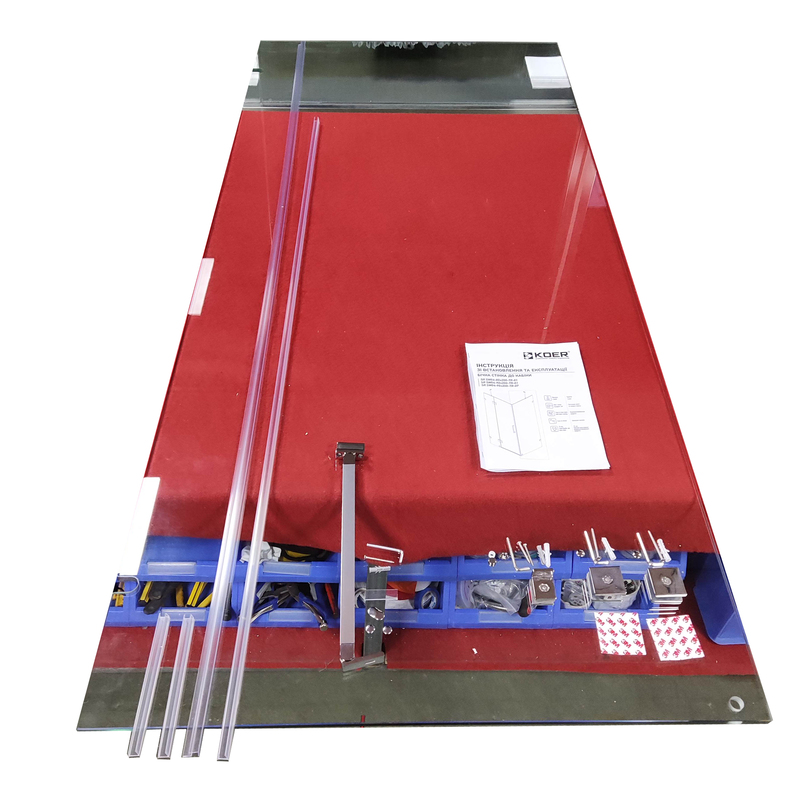 Бічна стінка для кабіни Koer SR SW04-90x200-TR-01 прозоре скло Easy Clean 10мм, хром (KR5390)
