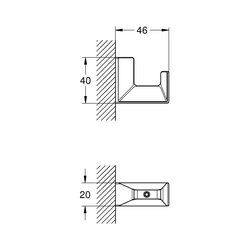 Крючок для халата Grohe Selection Cube