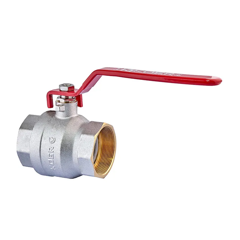 Кран шаровый Koer KR.214 - 2-1/2" FF ГГР (ручка "рычаг" красная)