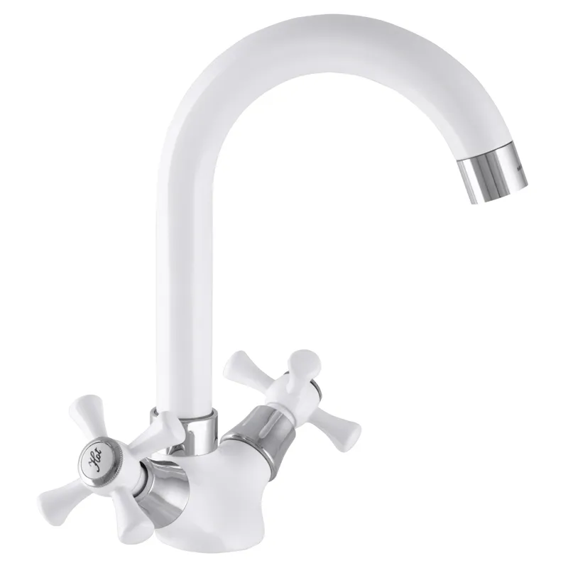 Кухонный смеситель белый Mixxus Omega 275