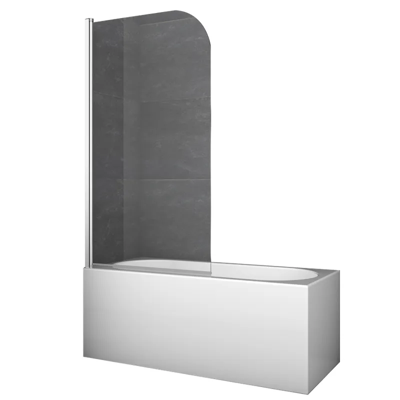 Шторки скляні на ванну Koer SR BS01-80x140-TR-01 прозоре скло 6мм, хром