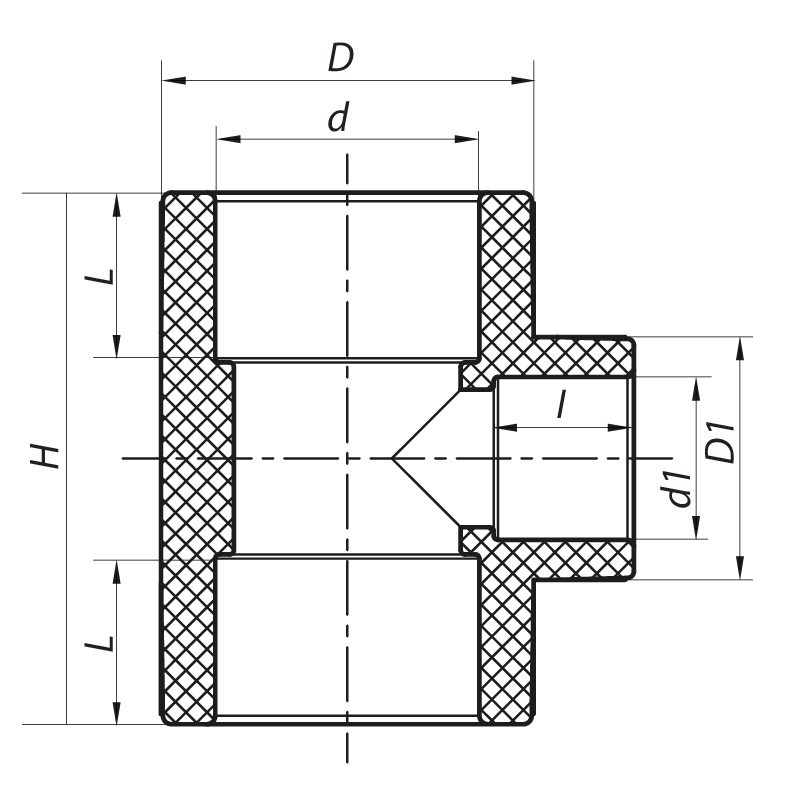 Тройник редукционный 110x75x110 PPR Koer K0229.PRO