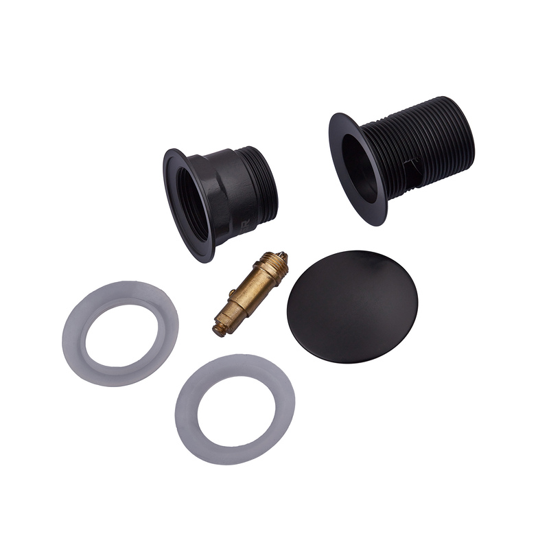 Донний клапан для умивальника з переливом Koer PW-03-05 1 1/4'' (кнопка) (Чорний)