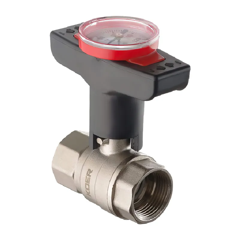 Кульовий кран з пластиковою ручкою і термометром Koer KR.240 - 3/4" ГГ
