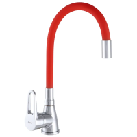 Смеситель для кухни Zerix SOP7 045 с красным гибким изливом