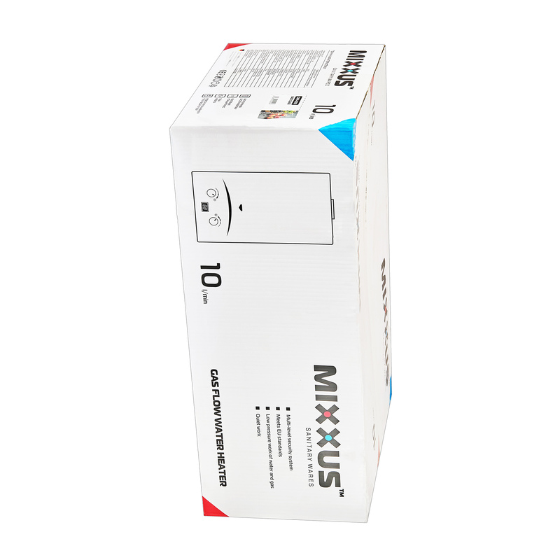 Газова колонка MIXXUS GWH-0310 BASIC GLASS димохідна 10 л/хв (панель зі скла з малюнком) (WH00)