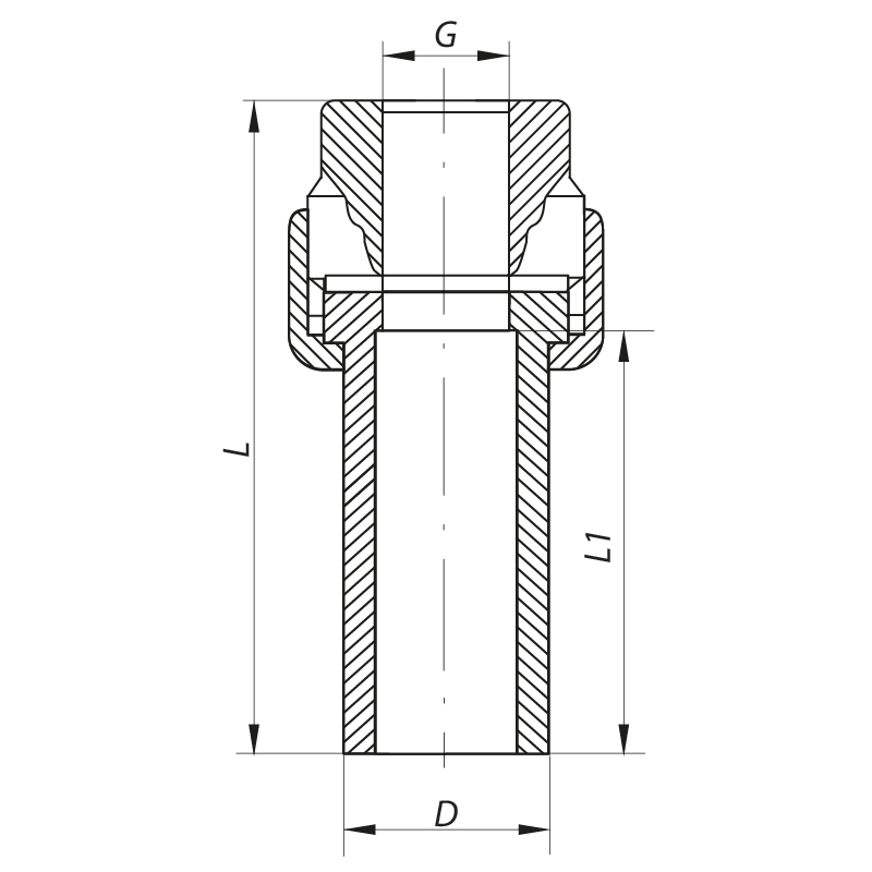 Разборное резьбовое соединение ВР 20x1/2F PPR Koer K0234.PRO