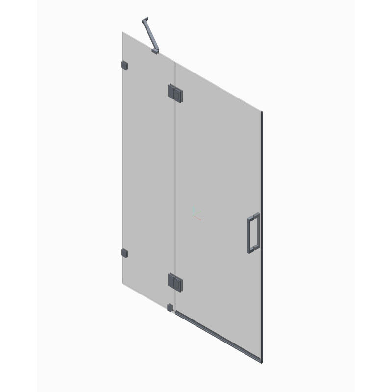 Двері в нішу Koer SR SD04-120x200-TR-07 прозоре скло Easy Clean 10мм, графіт