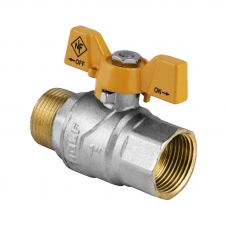 Кран кульовий Nolf NF.722 - 1" FM ГШМ YELLOW, ручка "метелик" жовта