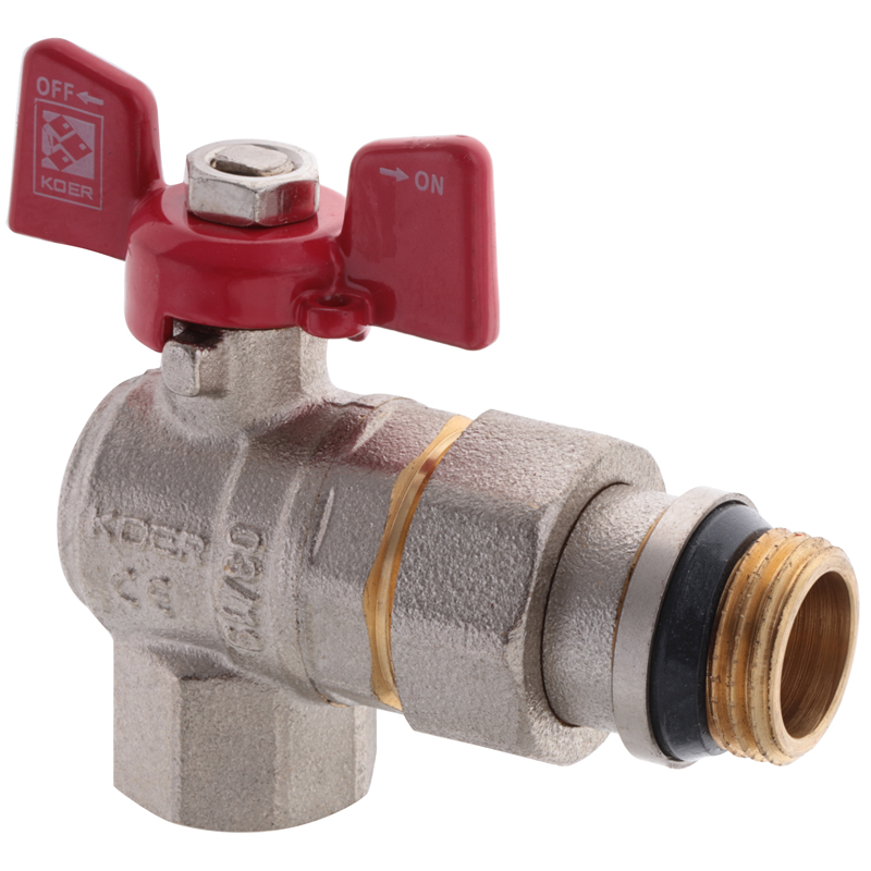 Кран с американкой 1/2" "антипротечка" (Koer KR.228-Gi) угловой