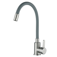 Смеситель для кухни с серым гибким изливом Mixxus FAN-011 Refl.Gray (нерж. сталь)