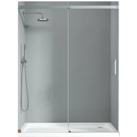 Двері в нішу Koer SR SD02-120x200-TR-01 прозоре скло Easy Clean 8мм, хром