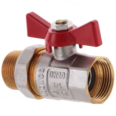 Кран с американкой 3/4" прямой Waterpro красный