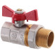 Кран с американкой 3/4" прямой Waterpro красный