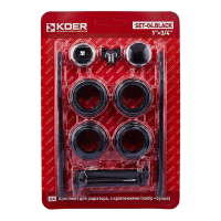 Комплект для радіатора Koer SET-04.Black 3/4" з кріпленнями (кол. чорний)
