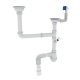 Сифон для кухні Zerix SK-03-A 3 1/2"x40 з двома різьбовими випусками і відводом для пральної машини (Z