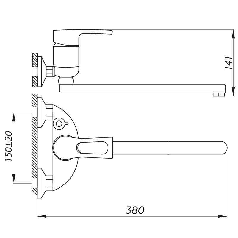 Смеситель для ванны Zerix NHB 279