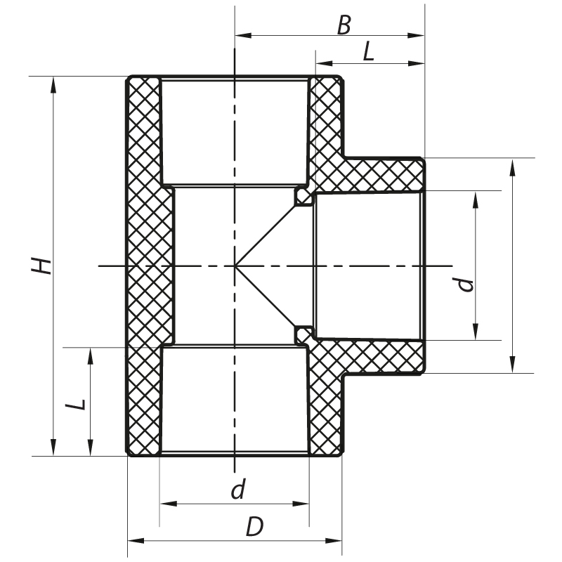 Тройник 110 PPR Koer K0200.PRO