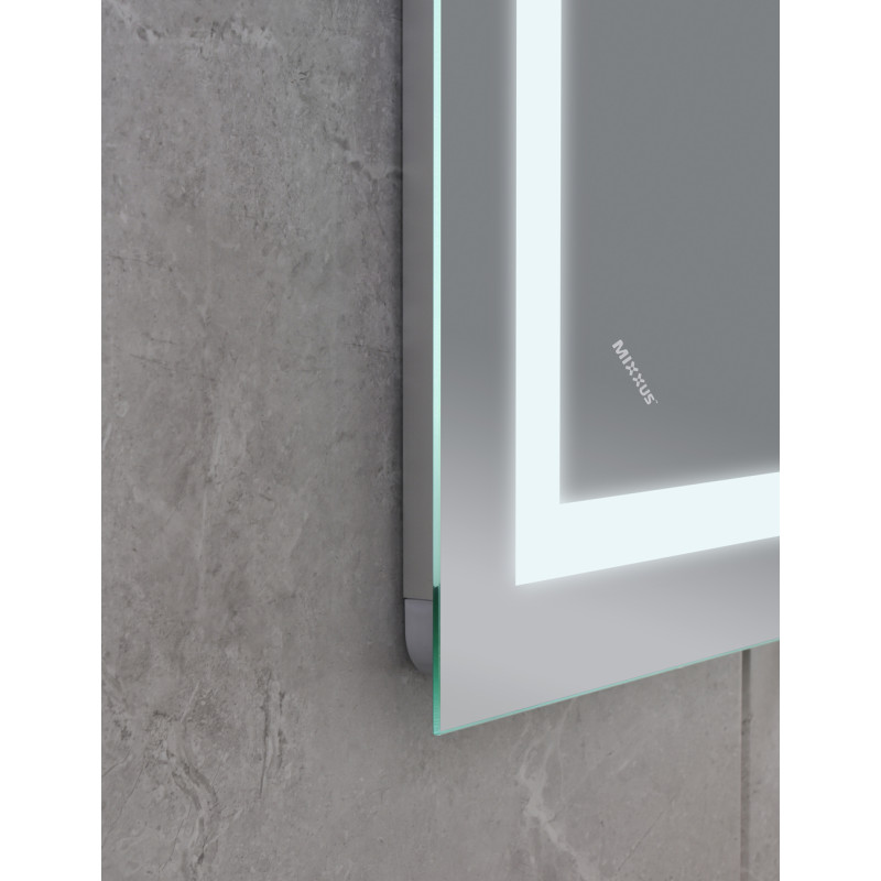 Дзеркало Mixxus WARM MR02-70x50 з LED Touch, Anti-fog, димером, регулюванням яскравості, годинником