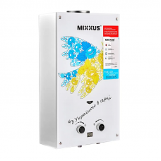 Газова колонка MIXXUS GWH-0610 BASIC GLASS димохідна 10 л/хв (панель зі скла з малюнком) (WH00