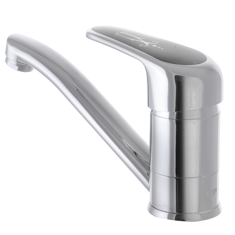 Смеситель для умывальника Cron Magic 555 (излив 15 см) (черная ручка)