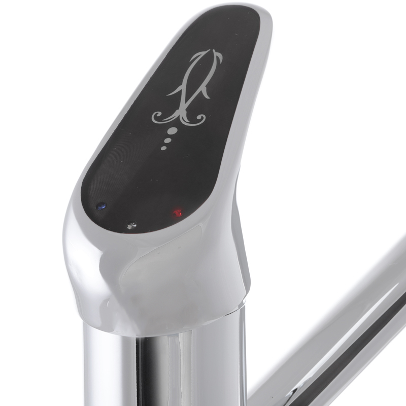 Смеситель для умывальника Cron Magic 555 (излив 15 см) (черная ручка)