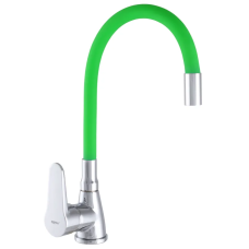 Смеситель для кухни Zerix SOP7 146 с зеленым гибким изливом