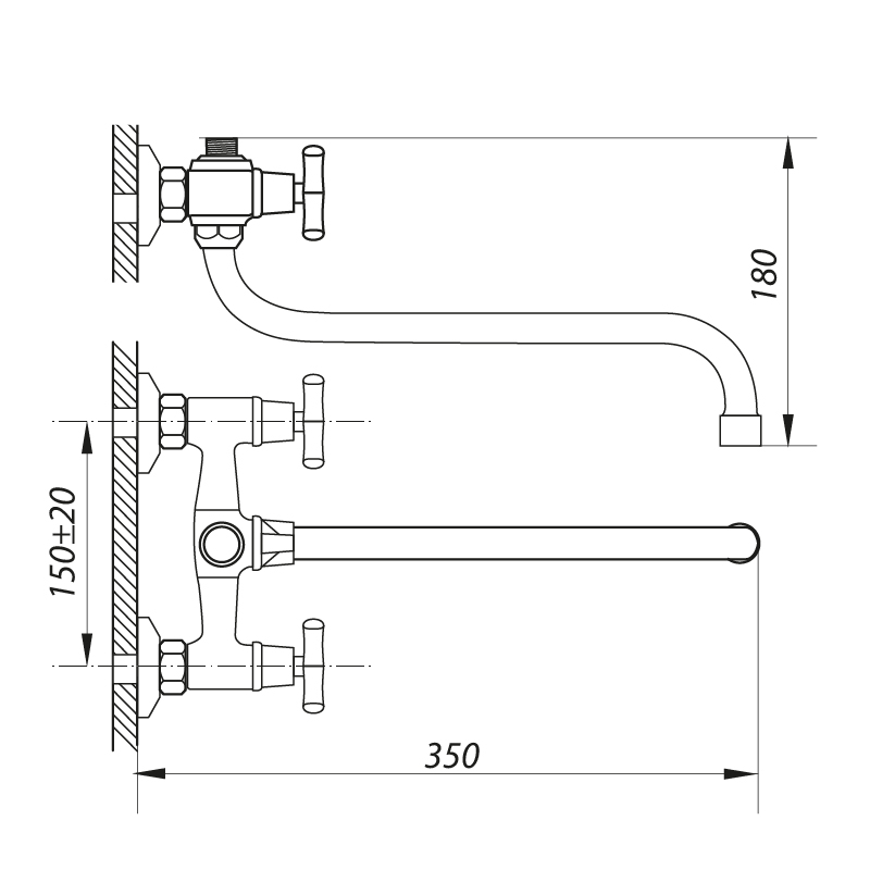 Смеситель для ванны Zerix JIK7 102-A