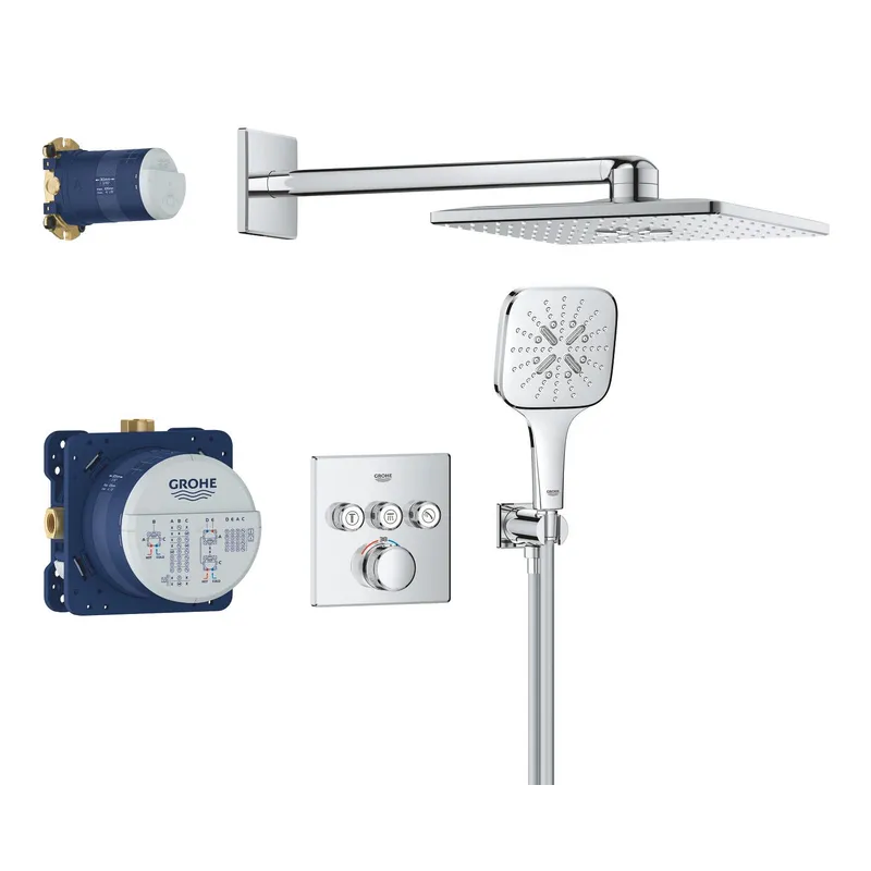 Душова система прихованого монтажу на 3 виходи з термостатом Grohe Grohtherm SmartControl