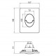 Панель змиву пластикова Koer KT-0606-01 157x198x3мм, заокруглена кнопка