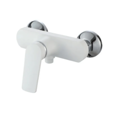 Змішувач для душової кабіни Plamix Lucas-003 SET White з шлангом, лійкою та кронштейном