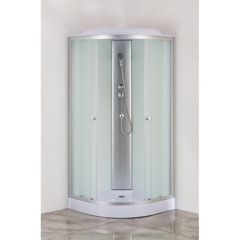 Бокс душевой без гидромассажа Mixxus STRONG SB02-90x90x215-FB SATIN с низким поддоном