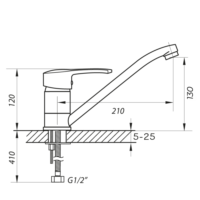 Смеситель для кухни Zerix PAN-A 135