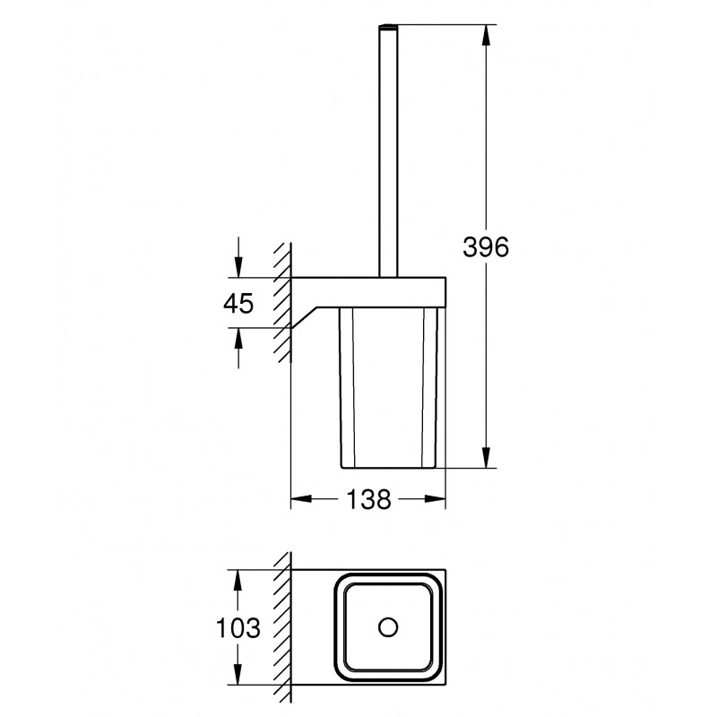 Туалетний йоржик у комплекті Grohe Selection Cube