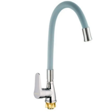 Смеситель для кухни Mixxus SOP4-146 Reflector Gray с серым силиконовым изливом