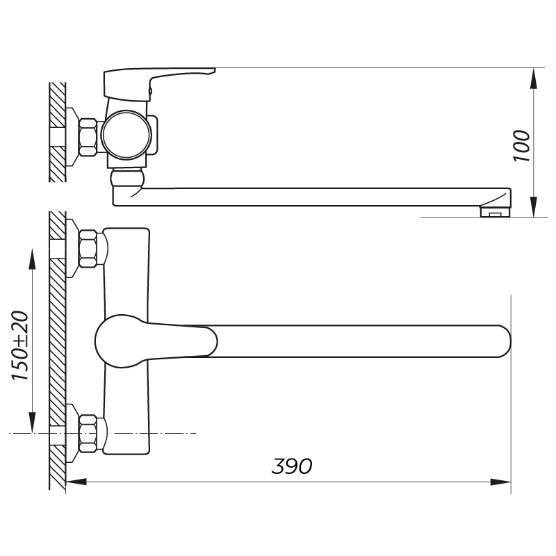Смеситель для ванны Zerix PUD7 045