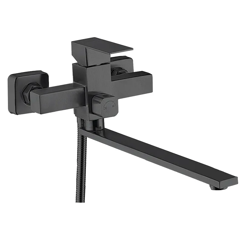 Смеситель для ванны Zerix KUB-006 (Euro) Black с нерж. стали SUS304 (цв. черный)