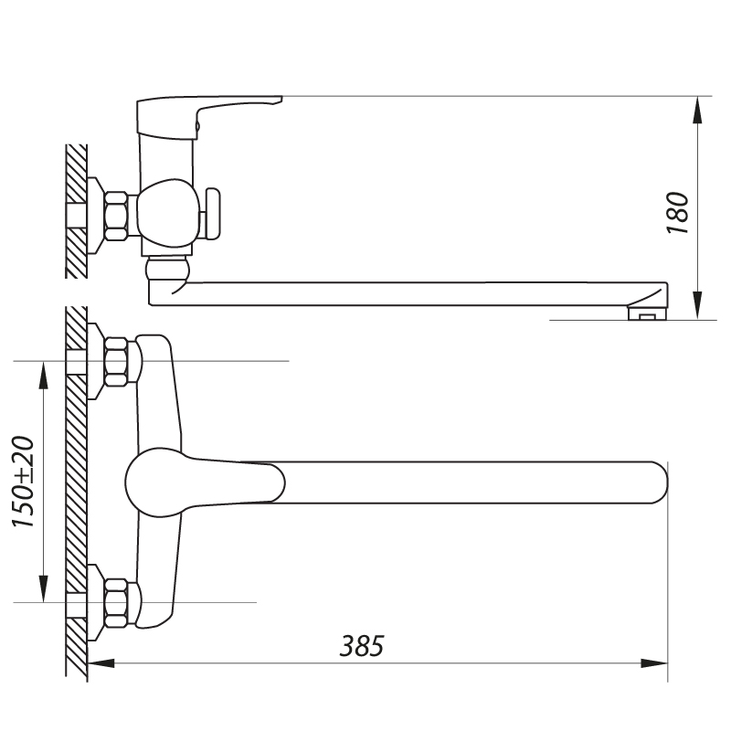 Смеситель для ванны Zerix ESV-A446
